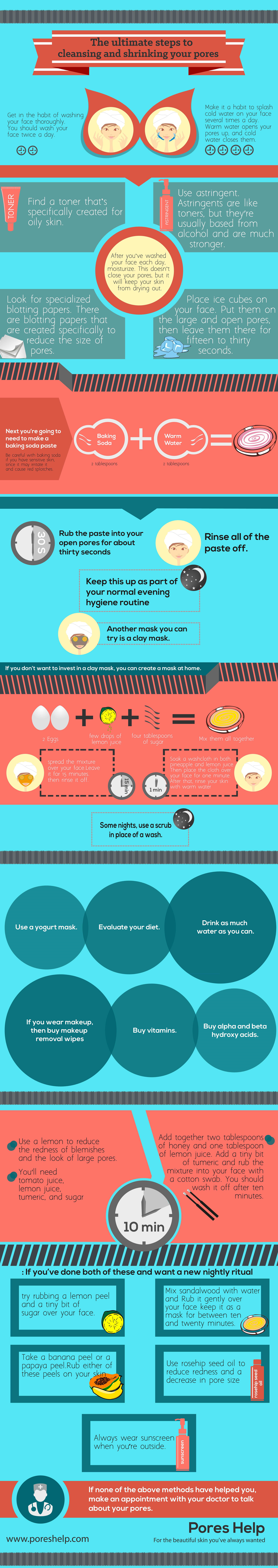 The Ultimate Guide To Cleansing And Shrinking Your Pores Infographic